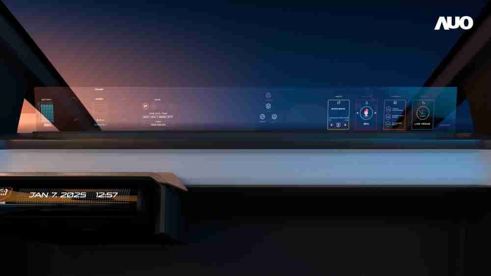 PG国际无界透明显示接口(Horizon Image Glass)透过车运算方案整合仪表板、、、、中控台及副驾显示器，，，，一体式全景呈现，，，，提供乘用者清晰的前方视野、、行车必要信息与娱乐功能
