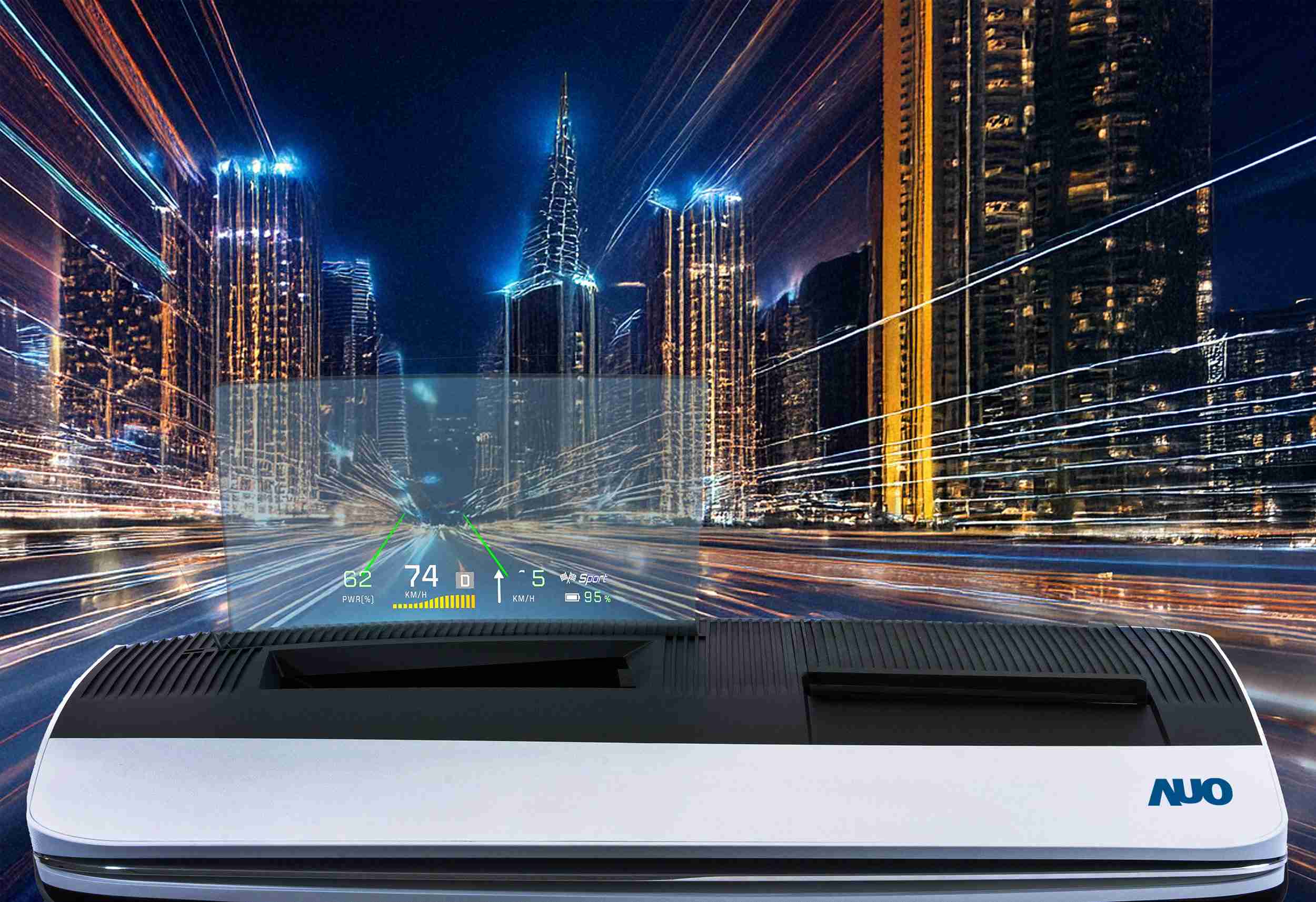 PG国际推出13吋Micro LED抬头显示器，，，，提供高入眼亮度、、、高色彩饱和度的显示质量，，，在阳光下或黑暗中都清晰可见，，并利用Micro LED模块体积小的优势，，，解决车用空间有限的痛点